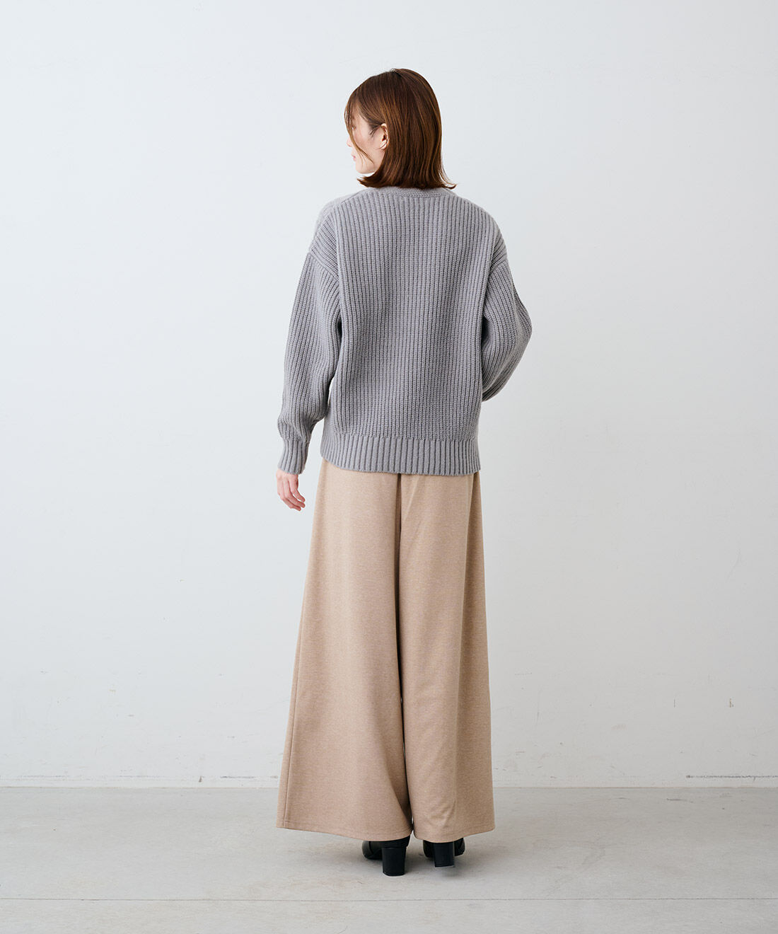 IEDIT［イディット］|IEDIT[イディット]　ケーブル編みカシュクールニット