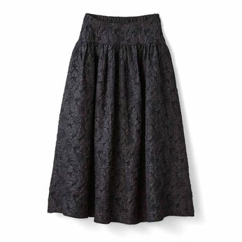 IEDIT | 花柄ジャカードスカート〈ブラック〉ＩＥ