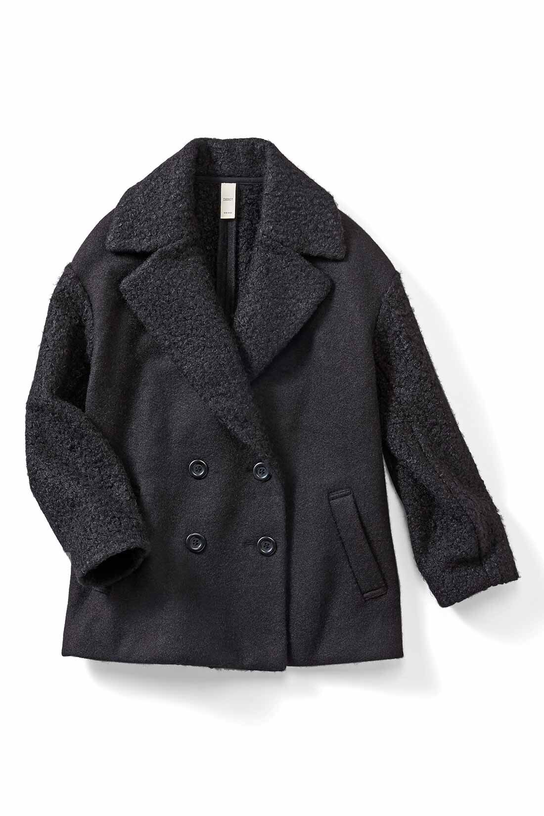 IEDIT|IEDIT[イディット]　ジャケット以上コート未満の大きめラペルとオーバーサイズが今気分のジャコット〈ブラック〉
