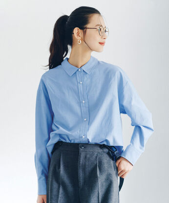 IEDIT | パールダンガリーシャツ〈ブルー〉ＩＥ
