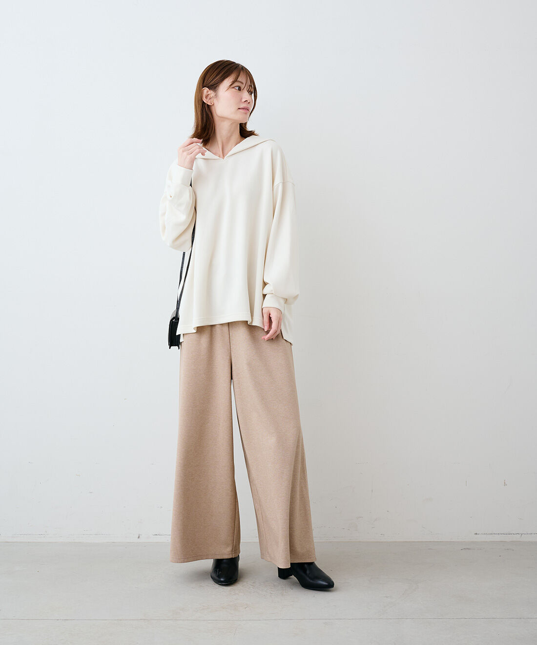 IEDIT［イディット］|IEDIT[イディット]　美ノビジャージーコーデュロイ風素材のギャザースカンツ