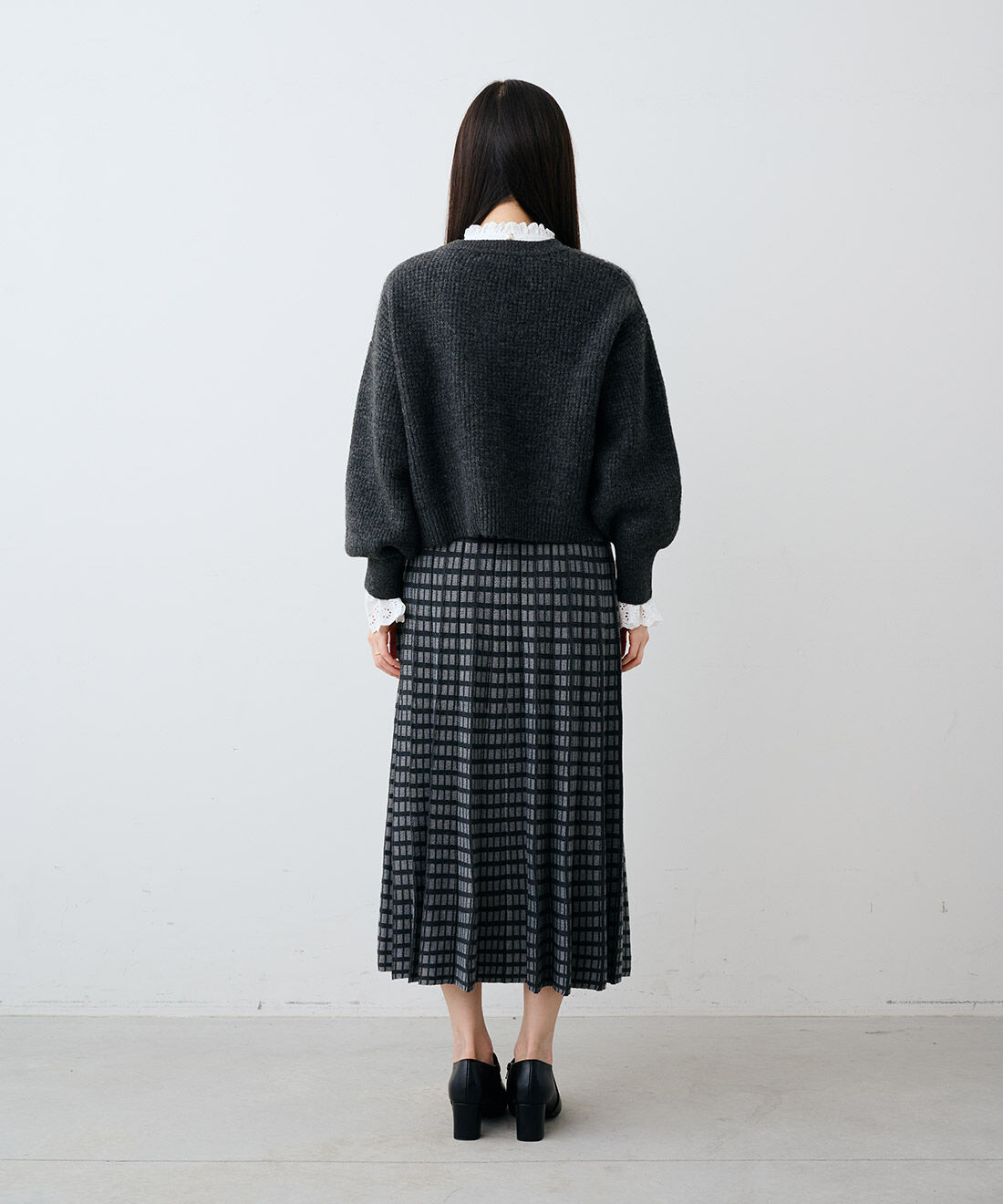IEDIT［イディット］|IEDIT[イディット]　タイルワッフル編みのメタルボタンカーディガン