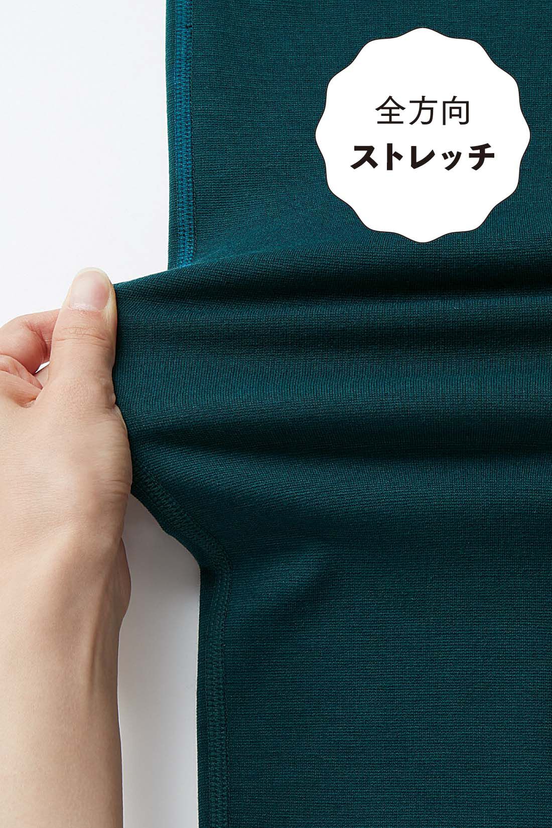 IEDIT［イディット］|ゴムを使わない！ ゆるフィットカットソーパンツ【おはだが気になるみんなへ】|のびのび、らくちん。微光沢があってきれい見えする、伸びやかで弾力のある全方向ストレッチのカットソー素材。