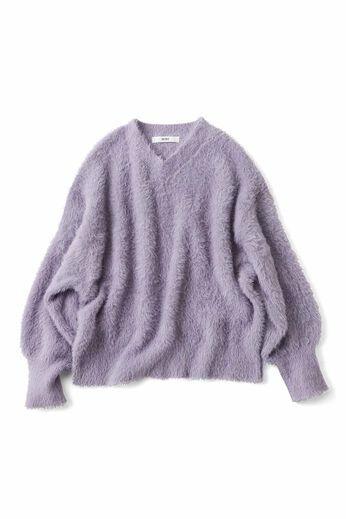 IEDIT | ヘアリーシャギーニット〈パープル〉ＩＥ