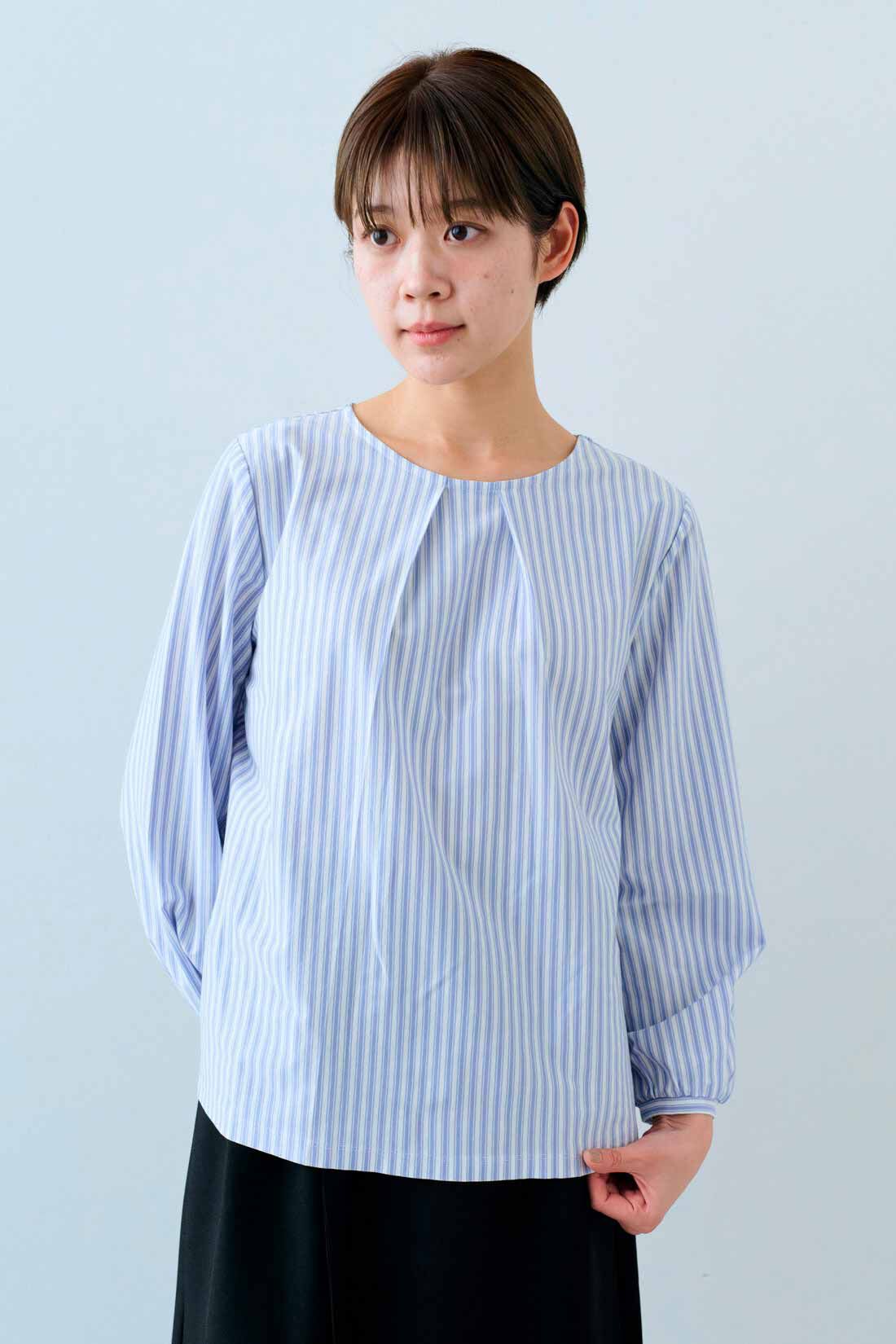 IEDIT［イディット］|IEDIT[イディット]　Tシャツ感覚で着られるカットソーストライプブラウス