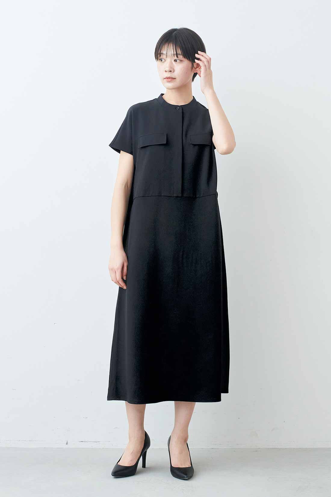 IEDIT［イディット］|IEDIT[イディット]　UVカットがうれしい一枚で完結！ シルエット変化を楽しむ上品ワンピース|ベルトを外せば、ほどよいAラインシルエットに。その日の気分に合わせてシルエットの変化を楽しんで。