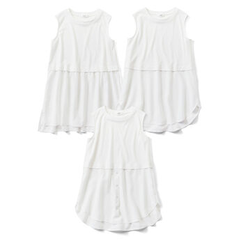 IEDIT | すそシャツデザイン ホワイト ロングカットソー タンクトップ