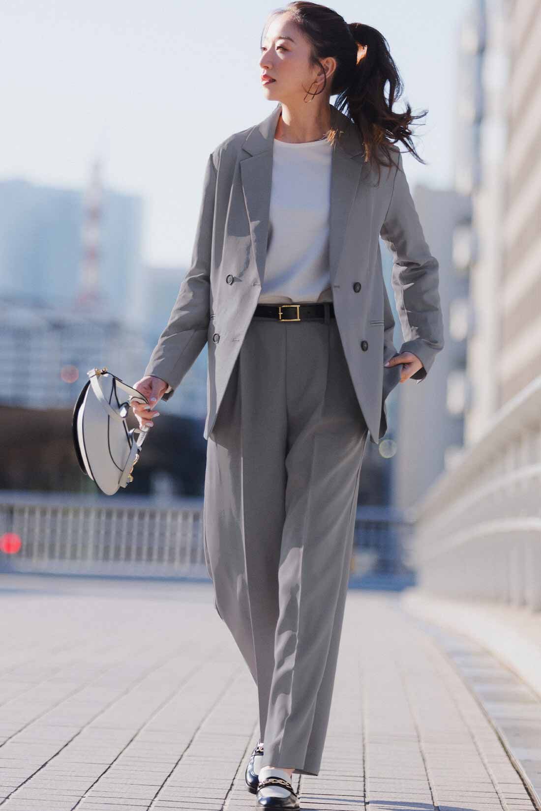 IEDIT［イディット］|IEDIT[イディット]　きちんと見えて上品にこなれる 大人のセミワイドパンツ〈グレー〉