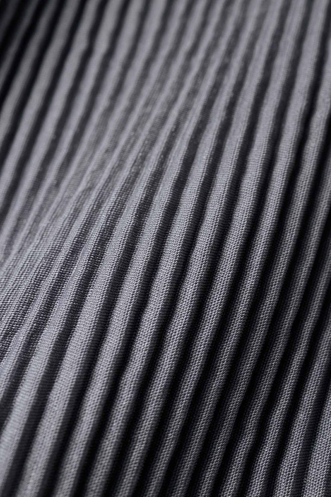 IEDIT|ボディーをメイクするプリーツ素材のワイドパンツ|張り感のある布はくプリーツ素材