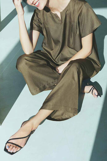 IEDIT［イディット］ | 落ち感セットアップ〈カーキブラウン〉ＩＥ