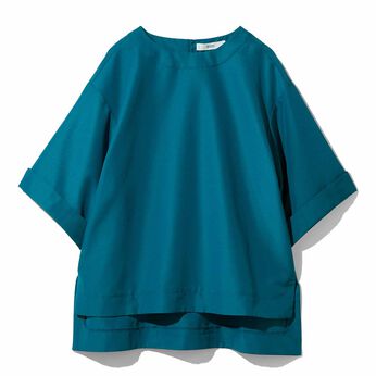 IEDIT | 袖口デザイン きれいめ 布はく プルオーバー〈緑〉