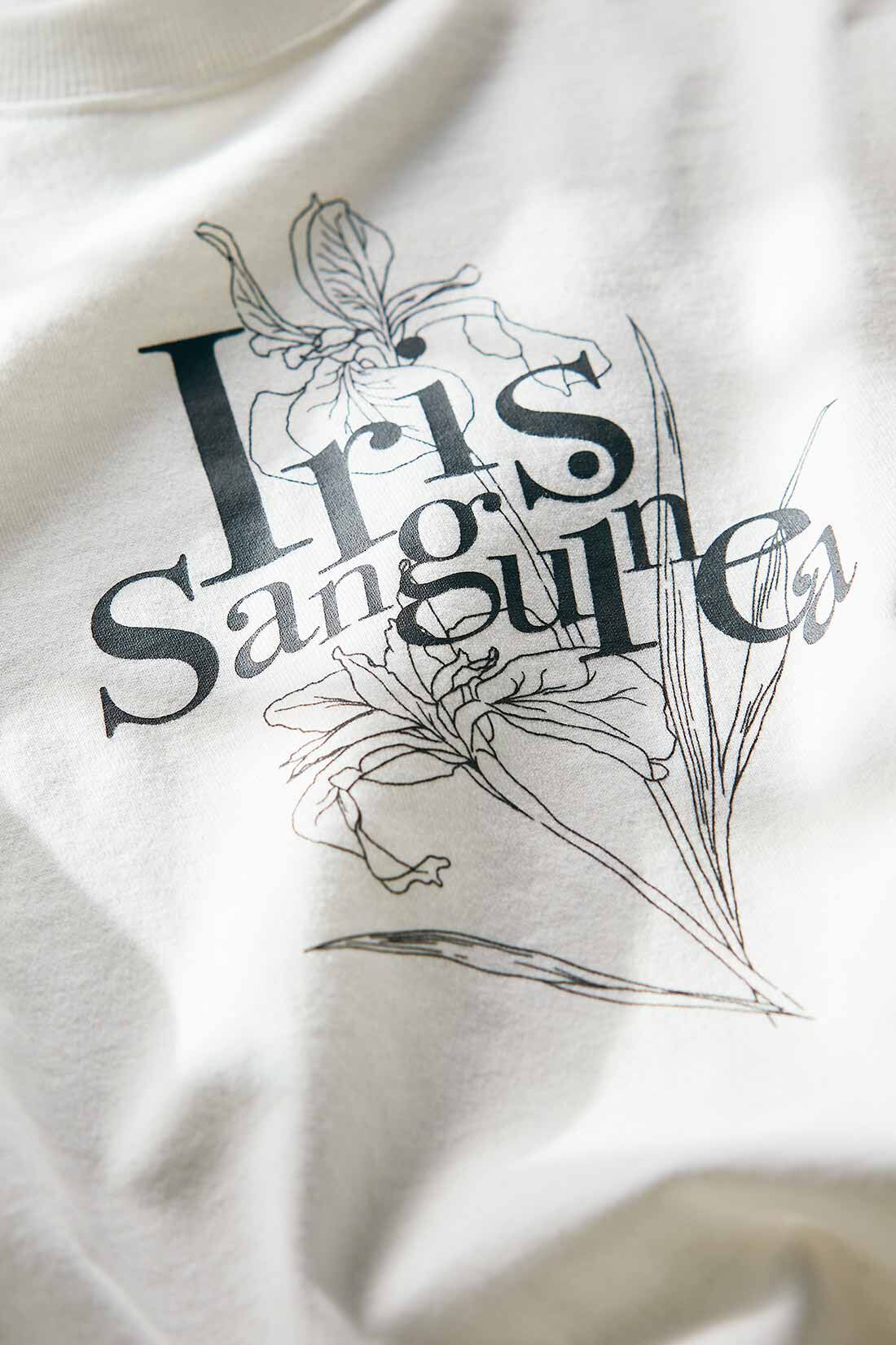 IEDIT［イディット］|Live love cotton（R）プロジェクト IEDIT[イディット]　大人のためのモノトーンフラワーロゴプリントTシャツ〈カスミ草〉|これは参考画像です。お届けするタイプとは異なります。