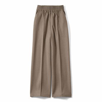 IEDIT | ツイル素材 すっきり見え ワイドパンツ 〈ベージュ〉