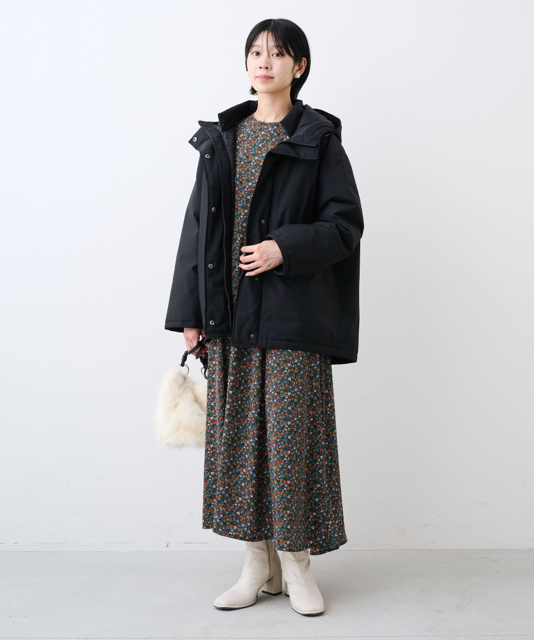 IEDIT［イディット］|福田さんプリントワンピ〈ブラック〉ＩＥのコーディネート