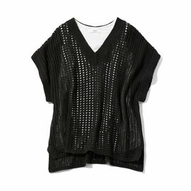 IEDIT | メッシュニット 接触冷感 タンクトップ ベストバランス レイヤード セット 〈カーキグレー〉