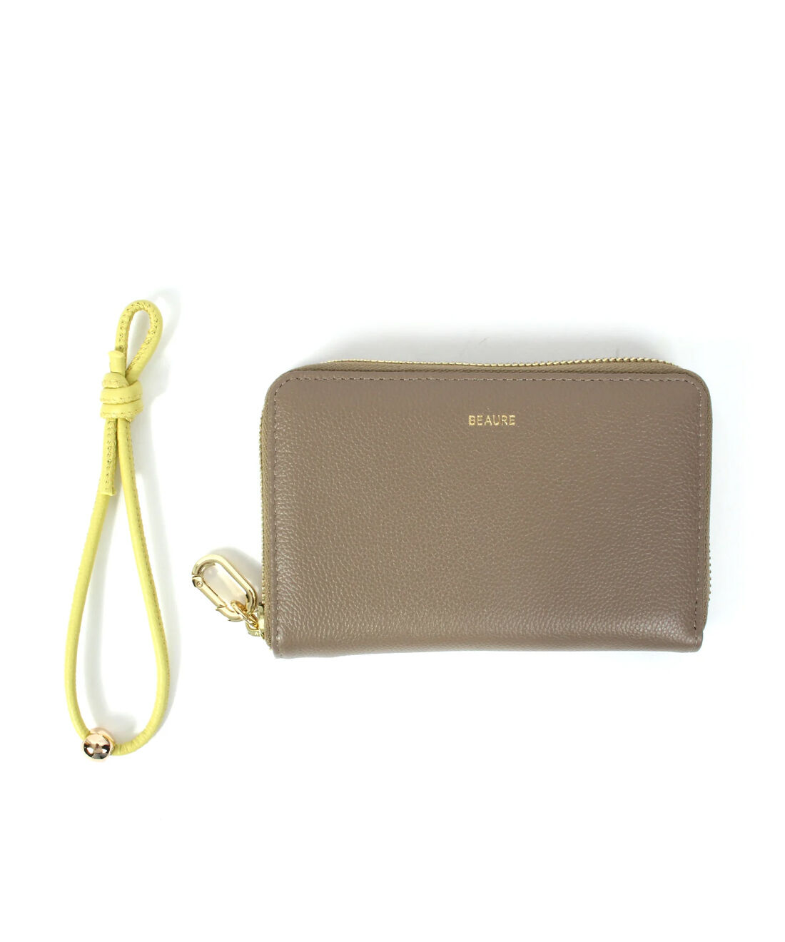 IEDIT|IEDIT[イディット] SELECT　【B-24097】BEAURE　カウレザー　ハンドストラップ付きバイカラーラウンドB7ウォレット