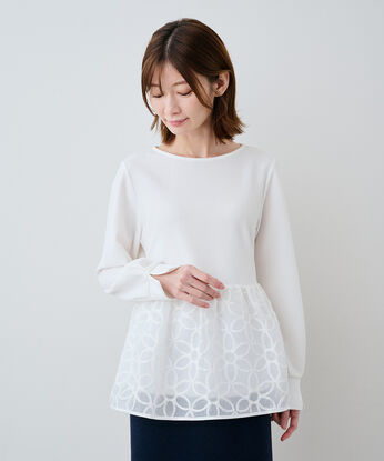 IEDIT［イディット］ | フラワーレースドッキングトップス〈ホワイト〉ＩＥ