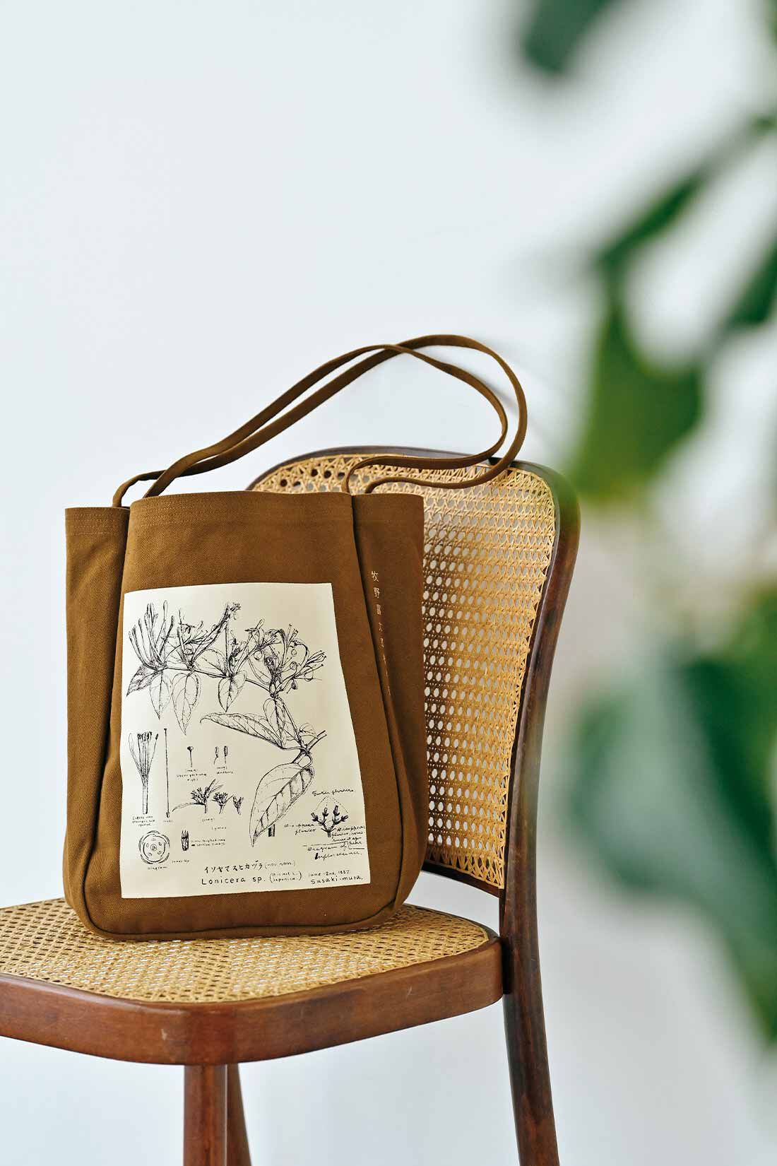 IEDIT|牧野植物園×IEDIT[イディット]コラボ 牧野博士の描いたキダチニンドウのトートバッグ〈エクリュホワイト〉
