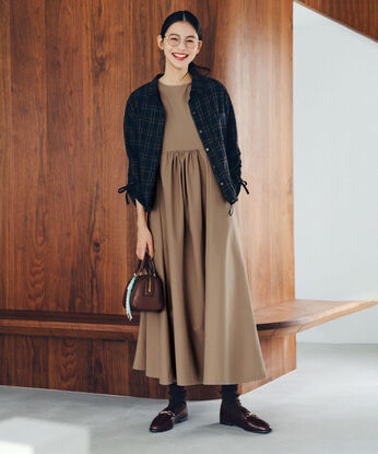 IEDIT［イディット］ | 上品 2-WAY ノースリーブ ワンピース 〈モカベージュ〉