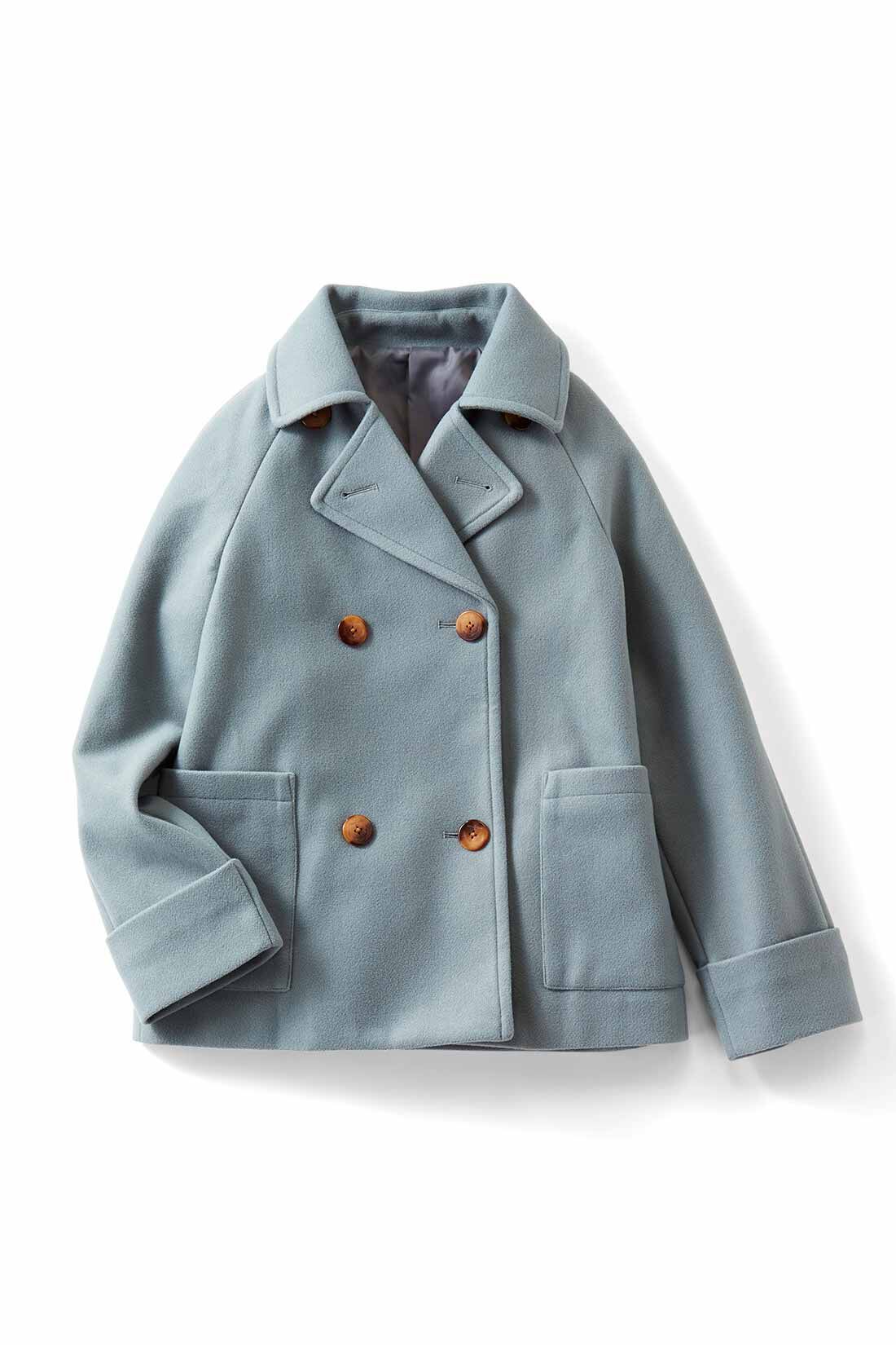 IEDIT|IEDIT[イディット]　着映えカラーのショート丈こなれPコート〈ロイヤルブルー〉|ブルーグリーン