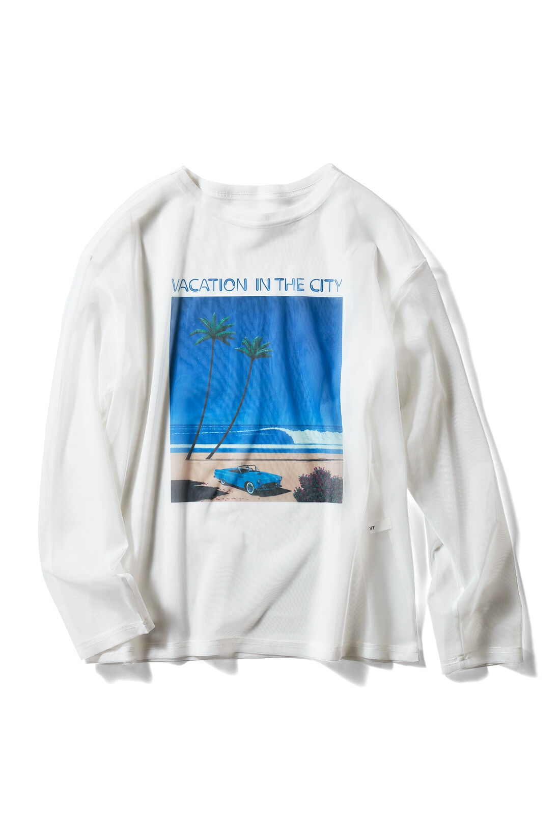 IEDIT|IEDIT[イディット]　永井博さんコラボ VACATION IN THE CITY チュールトップス〈ホワイト〉