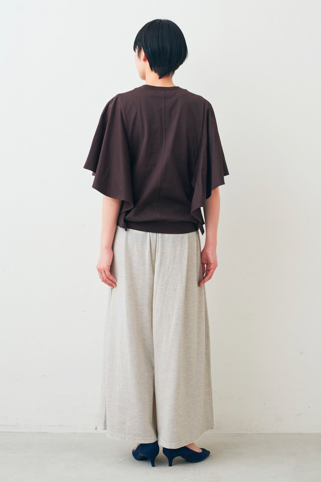 IEDIT［イディット］|IEDIT[イディット]　接触冷感・吸汗速乾・抗菌防臭！ Ohcool（R）Ⅱplus素材のフリルトップスの会|モデル身長：163cm　着用サイズ：M