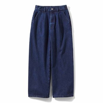 IEDIT［イディット］ | 国産 タック ワイドデニム 〈ブルー〉