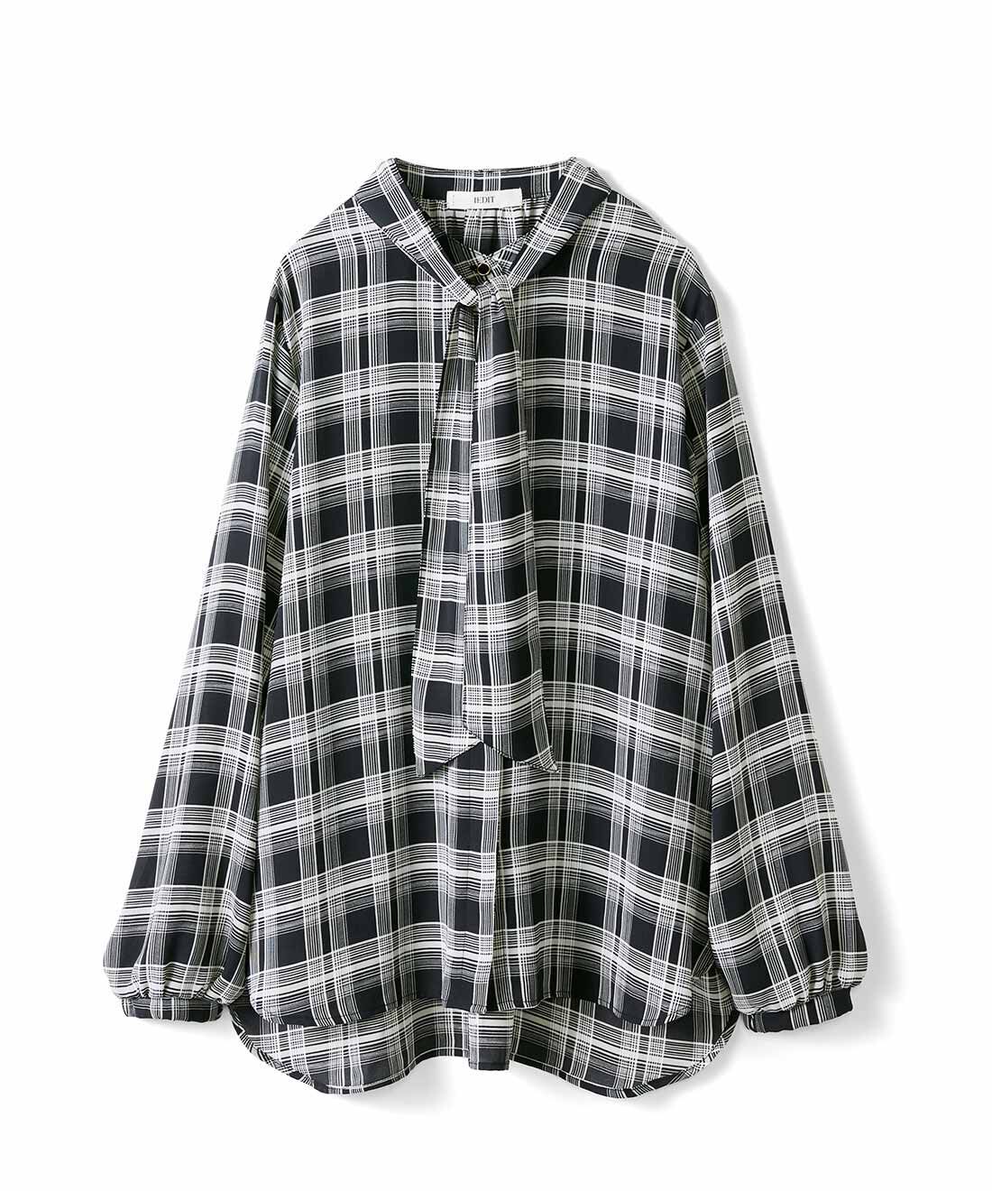 IEDIT［イディット］|IEDIT[イディット]　気分で印象変化を楽しむ 2-WAYモノトーンプリントブラウスの会|チェック