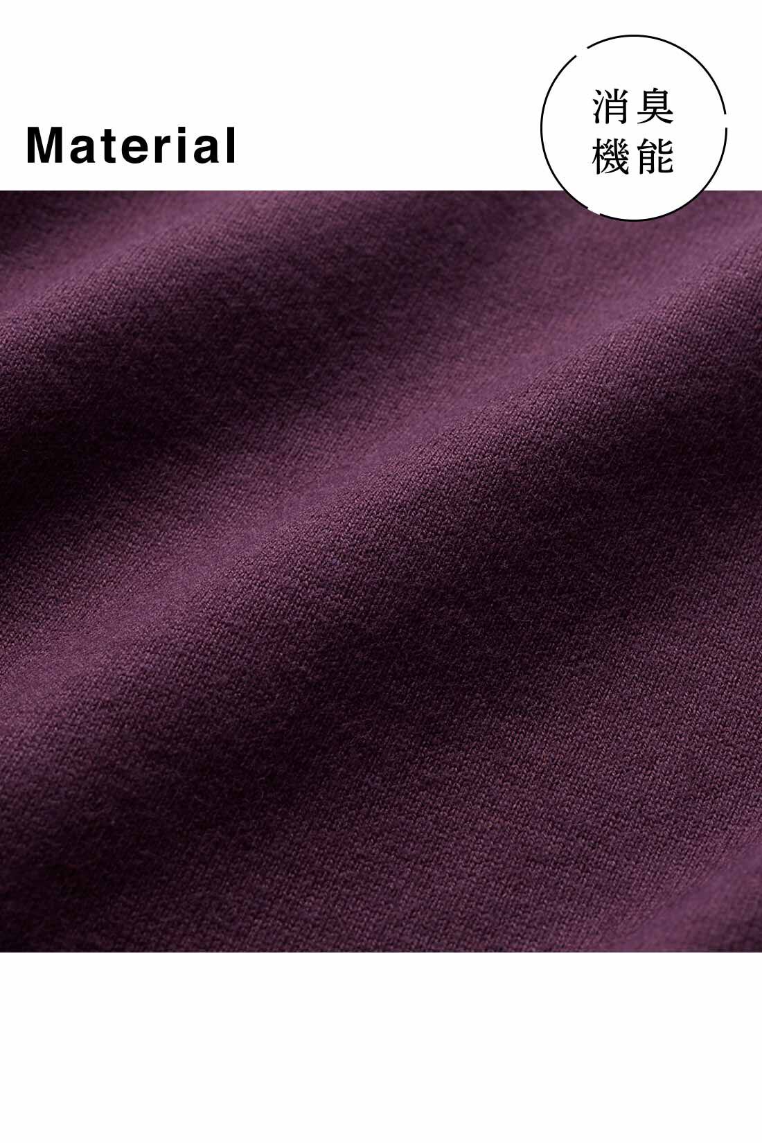 IEDIT|IEDIT[イディット]　消臭機能×コットン100％ 袖スリットデザイントップス〈ブラウン〉|天然繊維ながら汗のにおいを減少させる消臭機能素材。