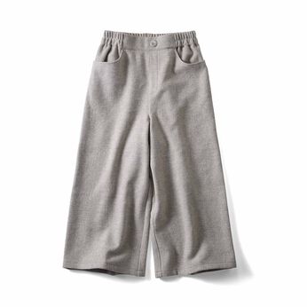 IEDIT | 【L～4Lの低身長/高身長さん向けサイズ】ウールライク素材のクロップド丈ワイドパンツ〈グレー〉