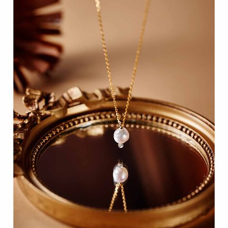 IEDIT | あこや真珠１４金メッキネックレス〈ホワイト〉Ｉ