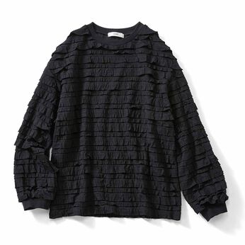 IEDIT［イディット］ | 総フリル カットソー トップス 〈黒〉
