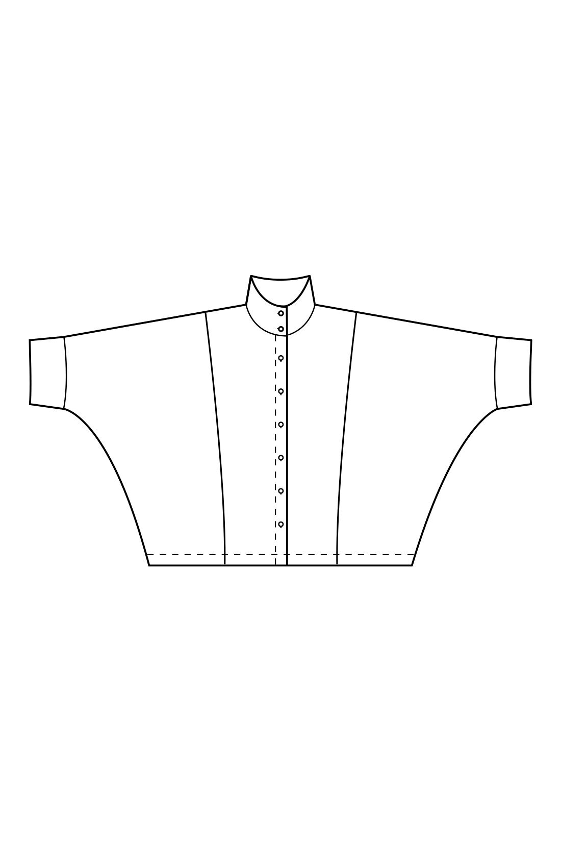 IEDIT|IEDIT[イディット]　コットン素材のスタンドカラー ドルマンスリーブシャツ〈オフホワイト〉|モード感をもたらすスタンドカラー。ゆったりとしたドルマンスリーブデザイン。