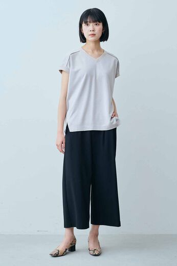 IEDIT［イディット］ | UVカット 接触冷感 撥水加工 エアノビ 涼やか ワイドパンツ〈黒〉