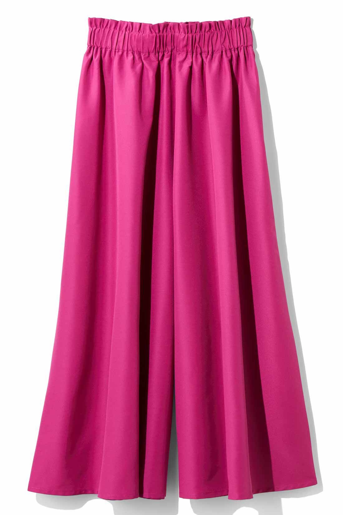 IEDIT|【まとめ買いキャンペーン】IEDIT[イディット]　Viva！ 美映え！ たっぷりシルエットのきれいめ布はくスカート見えキュロット|ピンク