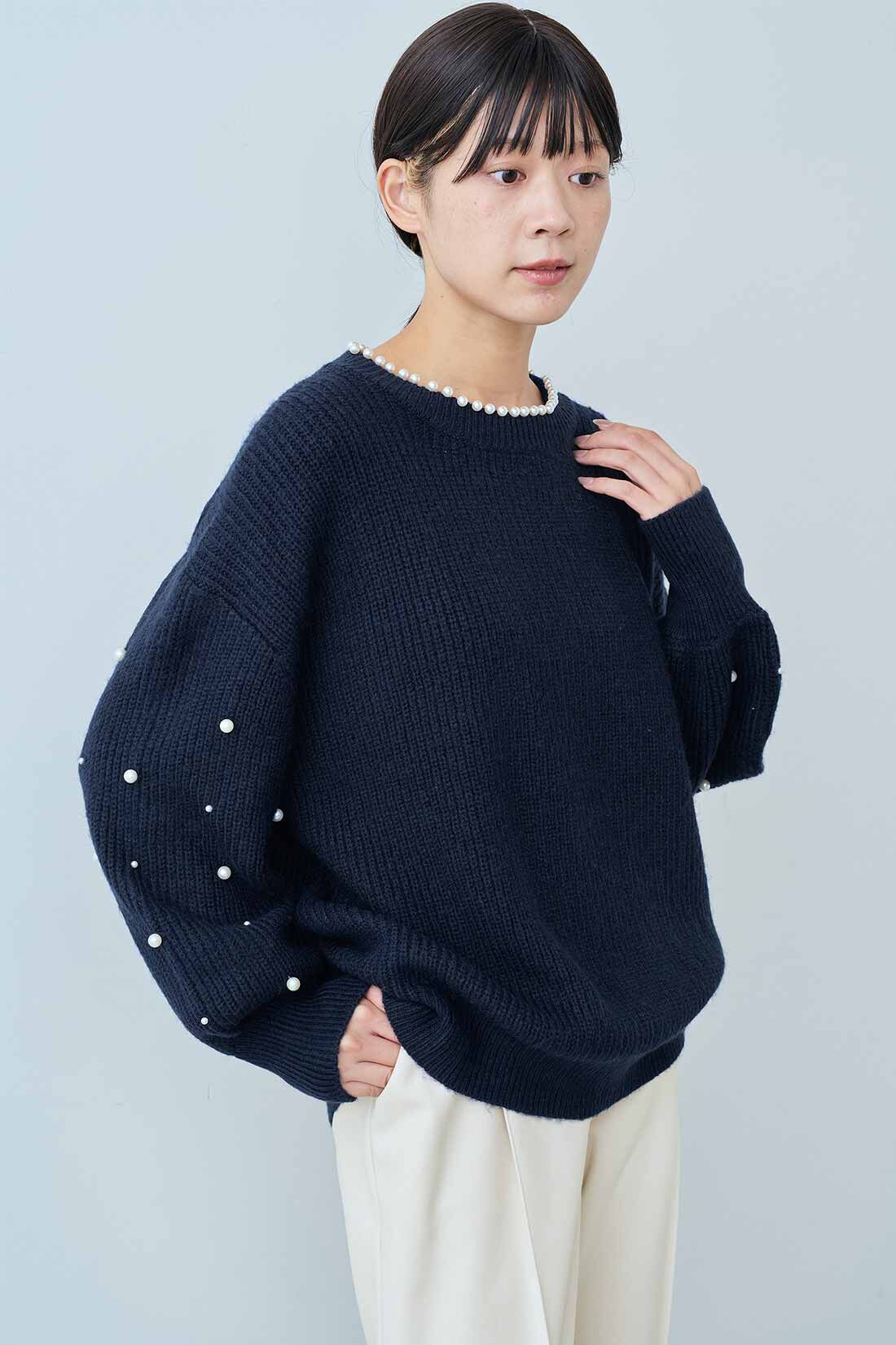 IEDIT［イディット］|IEDIT[イディット]　主役級に華やぐ 大人のパールビジューモチーフニットの会