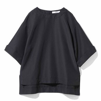 IEDIT［イディット］ | 袖口デザイン きれいめ 布はく プルオーバー〈黒〉