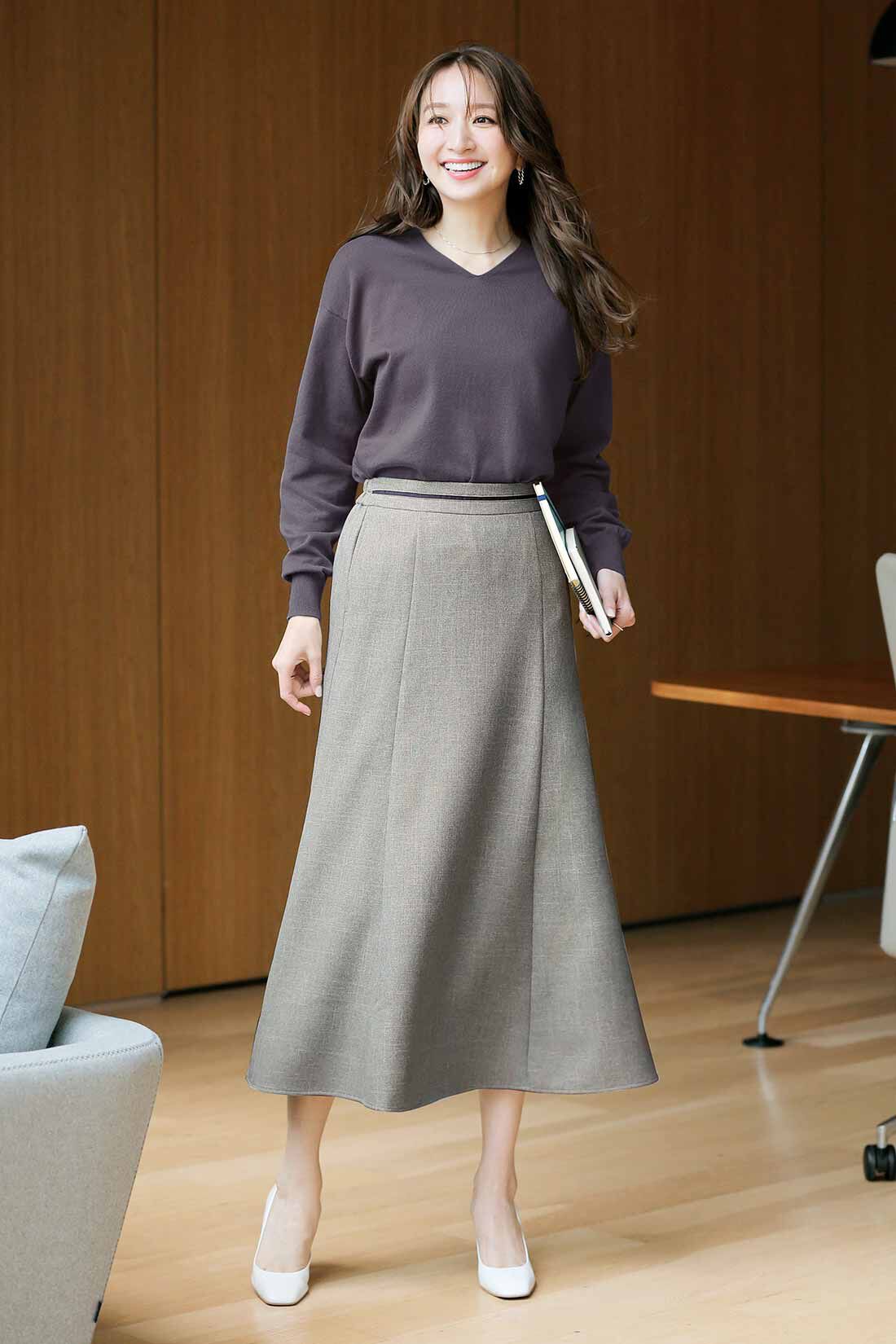 IEDIT|IEDIT[イディット]　シルエットが美しい UVカット機能のすっきり見えスカート