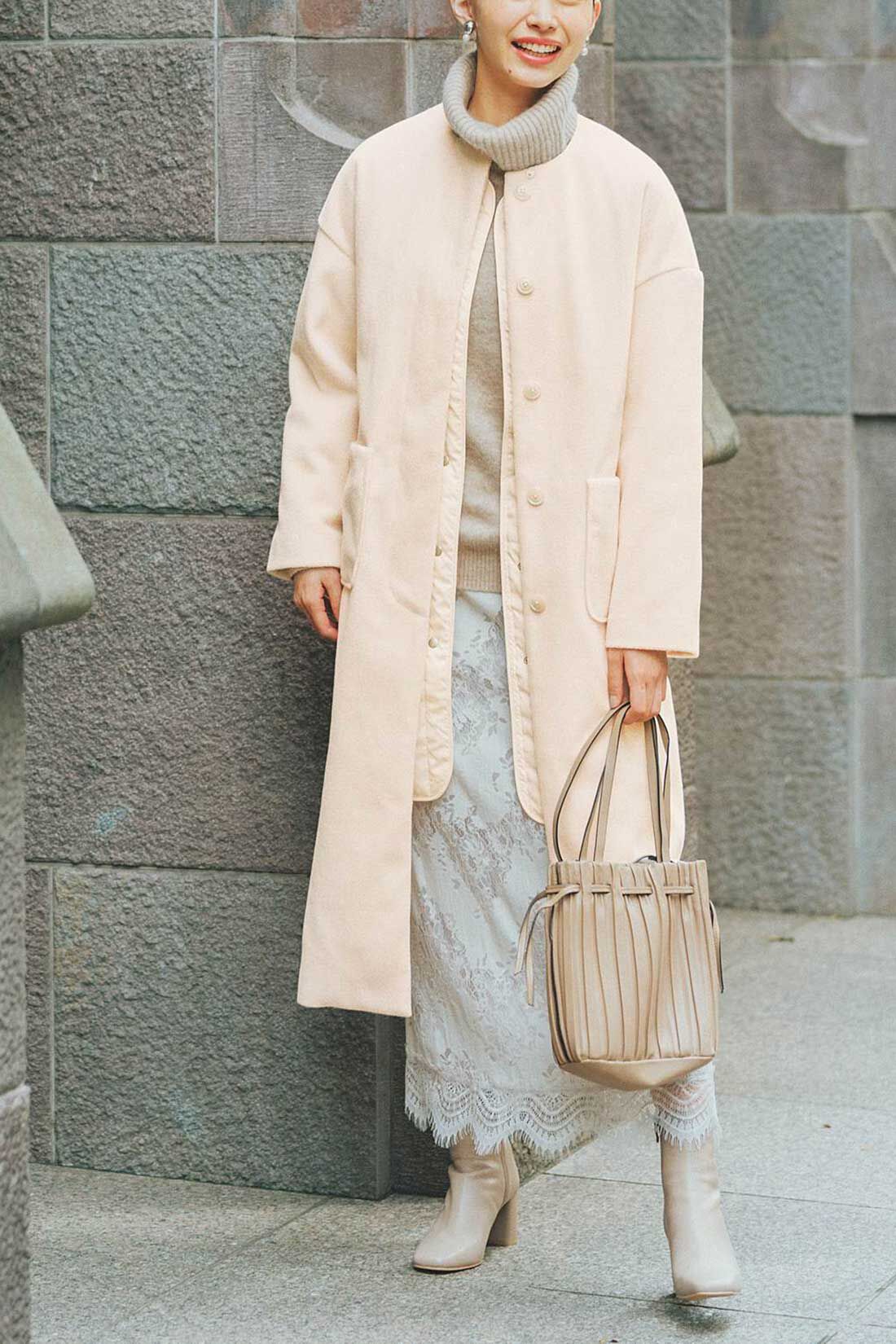 IEDIT[イディット] ロングシーズン着まわし便利な3-WAYアイボリー