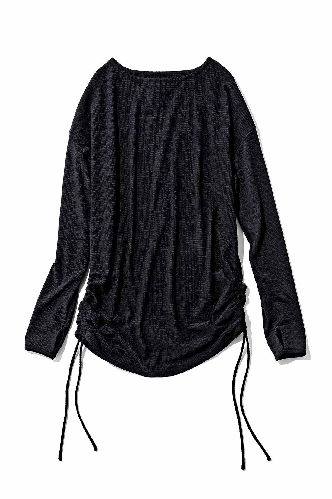 IEDIT[イディット]　福田麻琴さんコラボ サッカー素材で服見えする 丈をアレンジできるラッシュガード〈ブラック〉