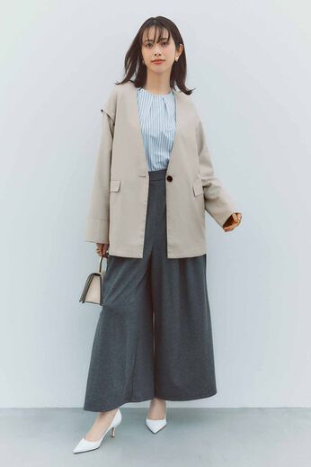 IEDIT | 野々村友紀子 袖がちぎれる ジャケット 〈グレージュ〉