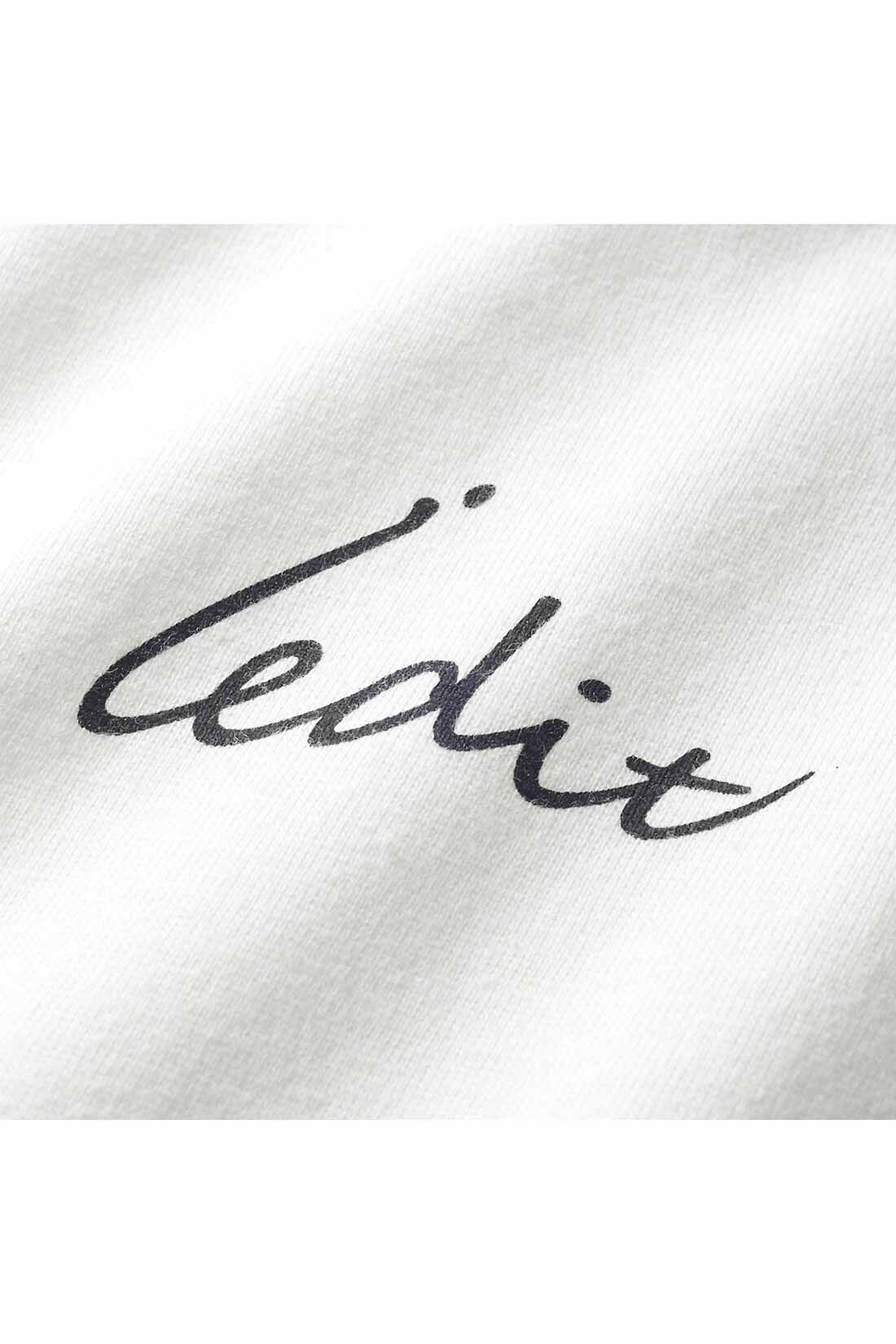 イディット|IEDIT[イディット]　リサイクルコットンのブランドロゴTシャツ〈ブラック〉
