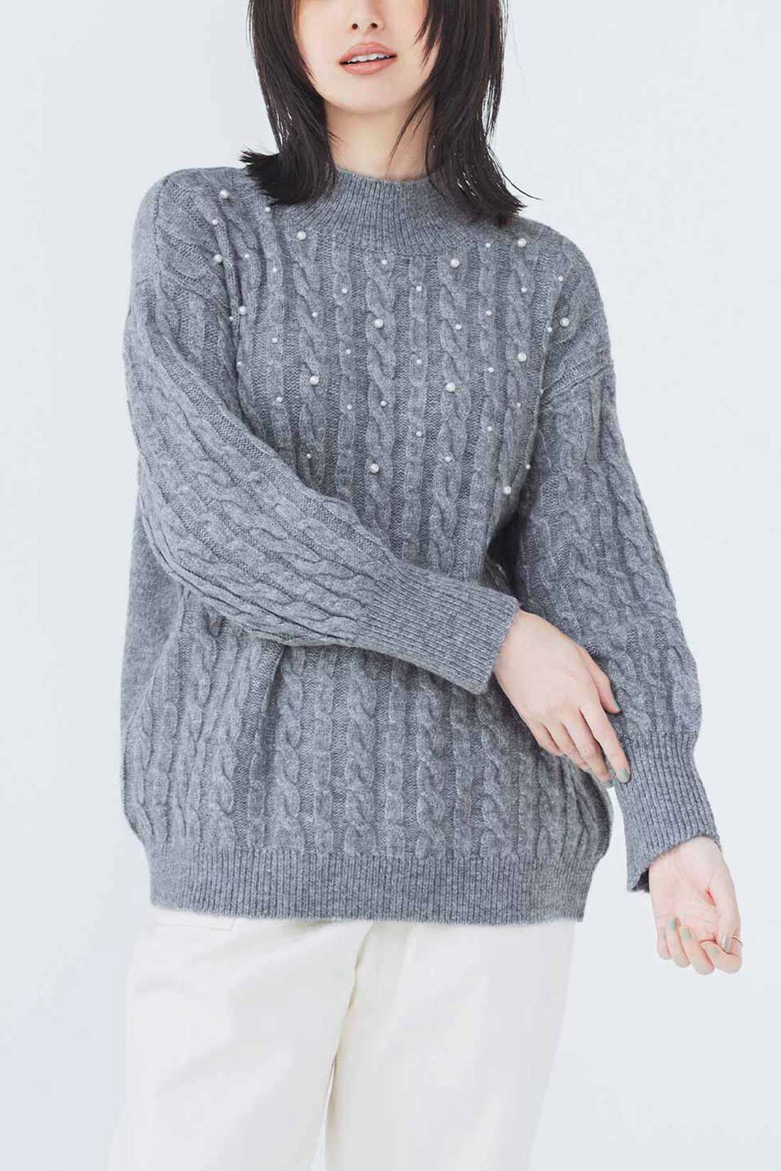 IEDIT［イディット］|IEDIT[イディット]　主役級に華やぐ 大人のパールビジューモチーフニットの会