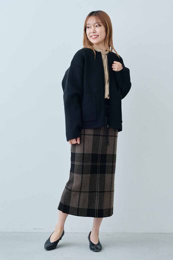 IEDIT［イディット］ | カーデ以上 コート未満 こなれ オーバーサイズ ニットジャケット〈ブラック〉