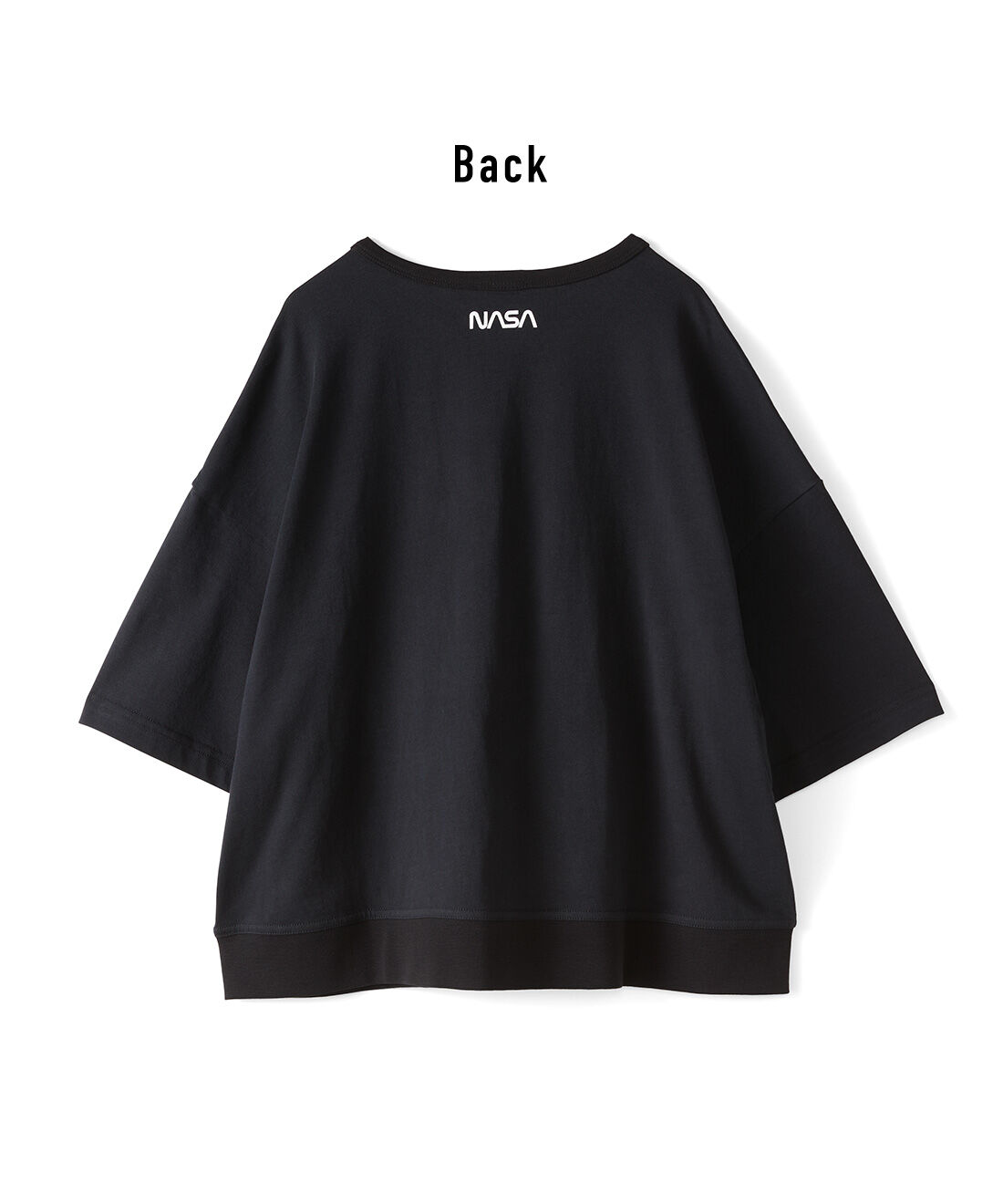 IEDIT|IEDIT[イディット]　NASA ゴールデンレコードプリントのオーガニックコットンTシャツ〈ブラック〉