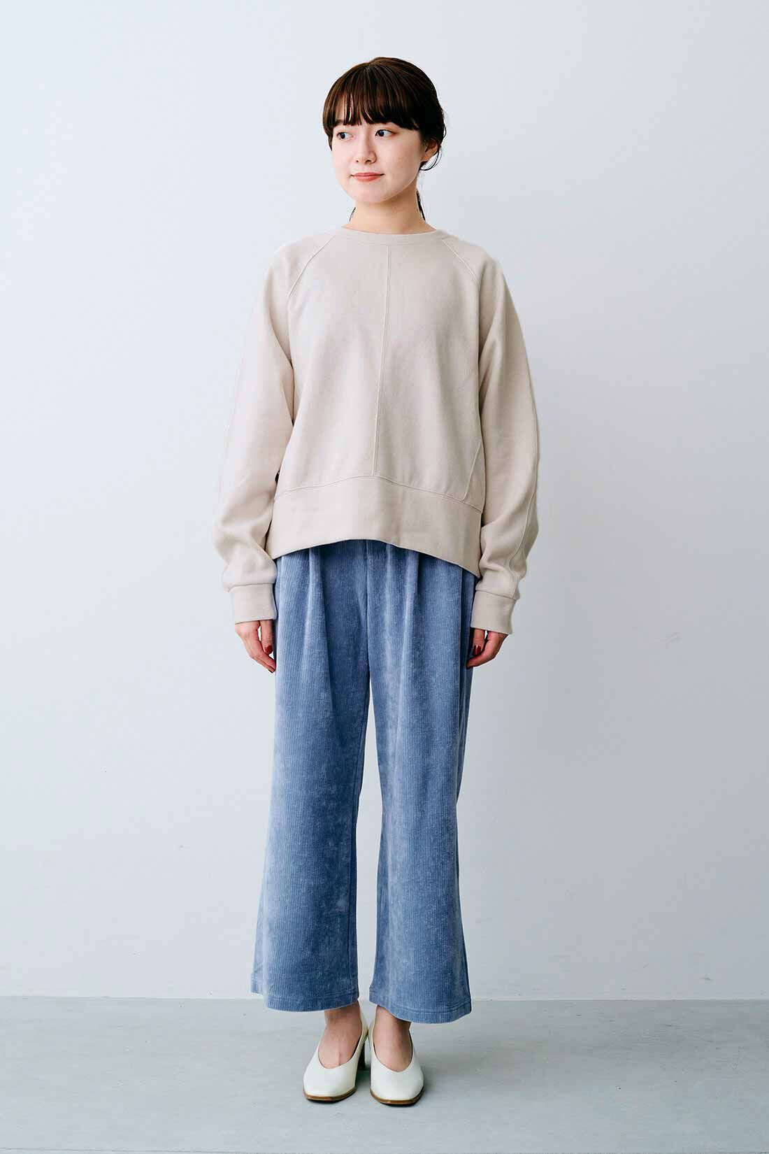 IEDIT[イディット] カットソーコーデュロイで快適 きれい見え