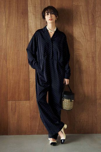 IEDIT | 福田麻琴 コラボ ドット オールインワン 〈ブラック〉
