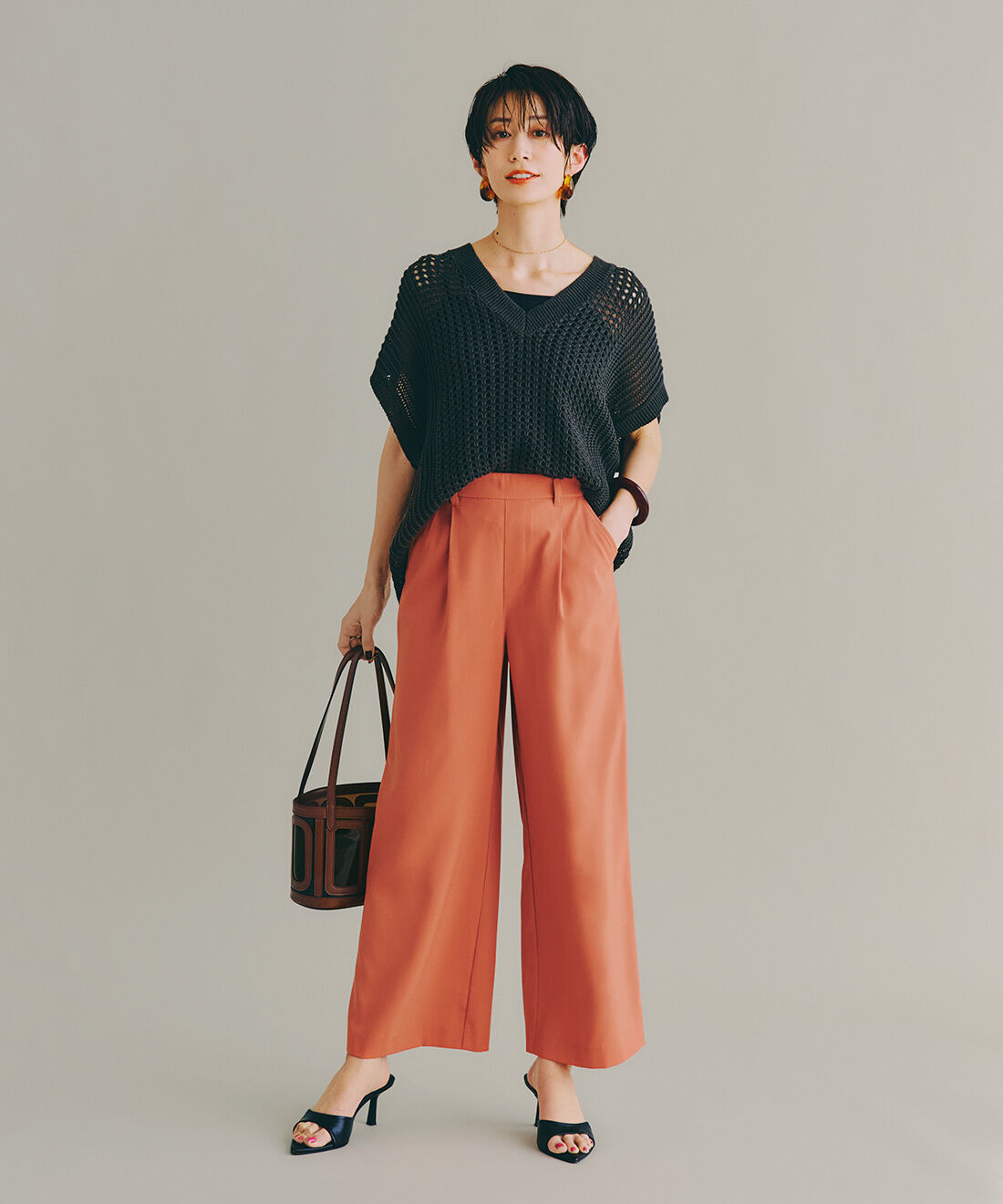 IEDIT［イディット］|IEDIT[イディット]　接触冷感・吸汗速乾・UVカット スーさらエアノビ涼やか セミワイドパンツ