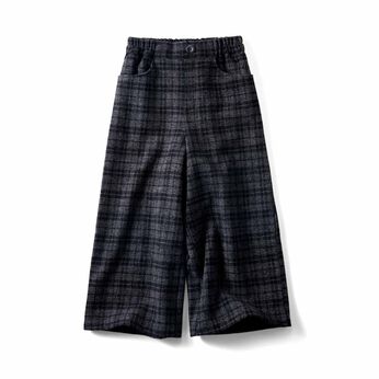 IEDIT | 【L～4Lの低身長/高身長さん向けサイズ】ウールライク素材のクロップド丈ワイドパンツ〈ブラック〉