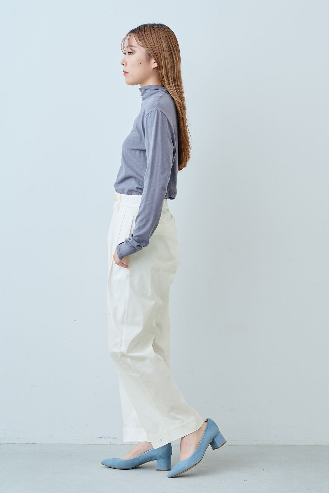 IEDIT［イディット］|IEDIT[イディット]　小森美穂子さんコラボ きれいめチノパン〈オフホワイト〉|モデル身長：165cm　着用サイズ：M